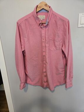 Racing Green British Style Men's Long-Sleeve Button-Down Shirt in Pink